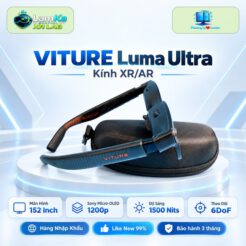 Kính XR VITURE Luma Ultra đặt trên đế tròn với nền công nghệ