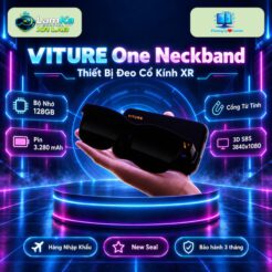 VITURE One Neckband trên đế tròn với phông nền công nghệ