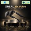 Kính XREAL Air 2 Ultra trên đế tròn với nền công nghệ