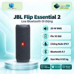 Loa JBL Flip Essential 2 trên đế tròn với nền công nghệ phía sau