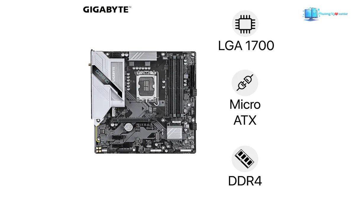 Bo mạch chủ Gigabyte B760M GAMING PLUS WIFI DDR4 dành cho lắp ráp PC