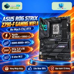 Bo mạch chủ ASUS ROG STRIX Z790-F GAMING WIFI II trên đế tròn với nền công nghệ