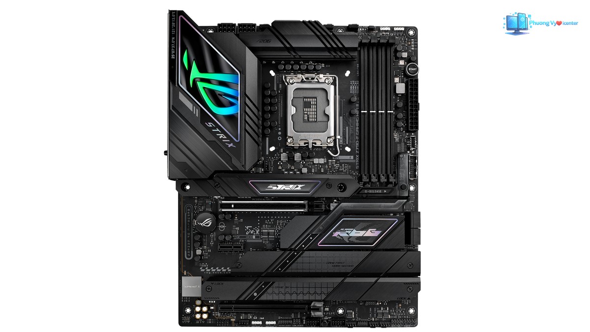 Bo mạch chủ ASUS ROG STRIX Z790-F GAMING WIFI II với PCB và tản nhiệt màu đen