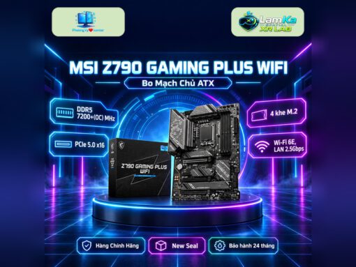 Bo mạch chủ MSI Z790 GAMING PLUS WIFI trên đế tròn với nền công nghệ