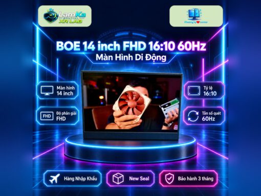 Màn hình di động BOE trưng bày trên đế tròn với nền công nghệ