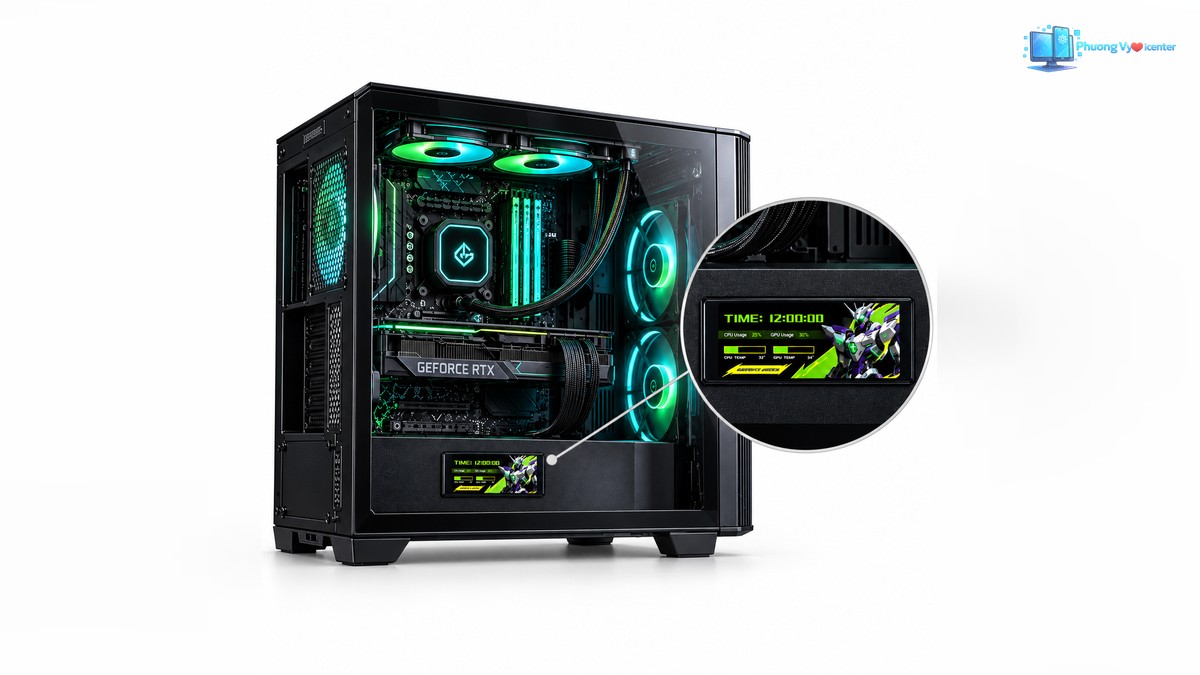 JONSBO DS339 lắp trong thùng PC, kèm vùng phóng to nội dung hiển thị
