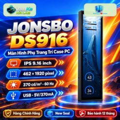 Màn hình phụ JONSBO DS916 trên đế tròn với nền công nghệ