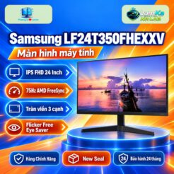 Màn hình Samsung LF24T350FHEXXV trên đế tròn với phông nền công nghệ
