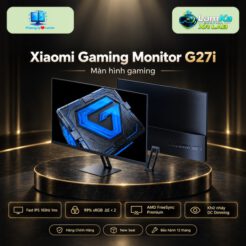 Màn hình gaming Xiaomi G27i trên đế tròn, nổi bật giữa nền công nghệ