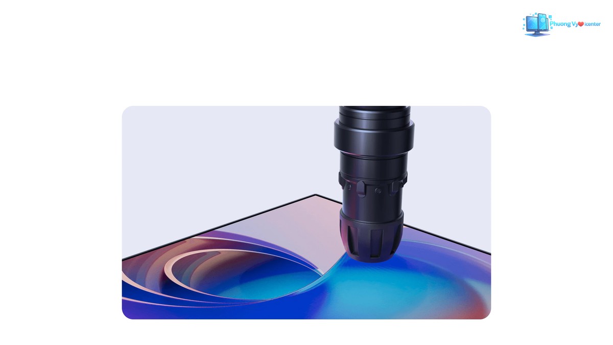 Màn hình Xiaomi A27Qi minh họa chuyển động khi duyệt trang web và bảng biểu