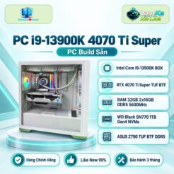 PC PhươngVy❤️icenter i9-13900K 4070 Ti Super trắng trên đế tròn, nền công nghệ