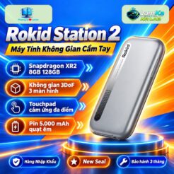 Rokid Station 2 trên đế tròn với nền công nghệ