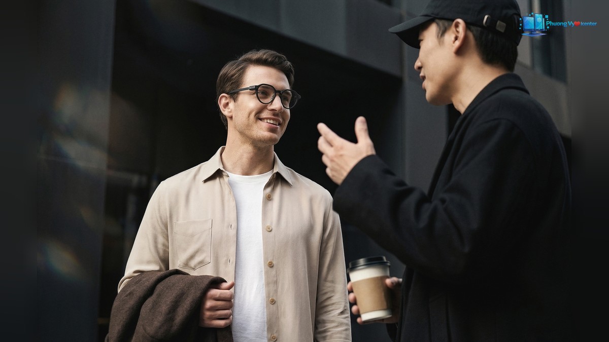 Kính Even Realities G2 B minh họa tính năng dịch hội thoại