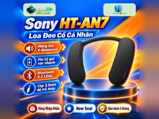 Loa đeo cổ Sony BRAVIA Theatre U HT-AN7 trên đế tròn với nền công nghệ