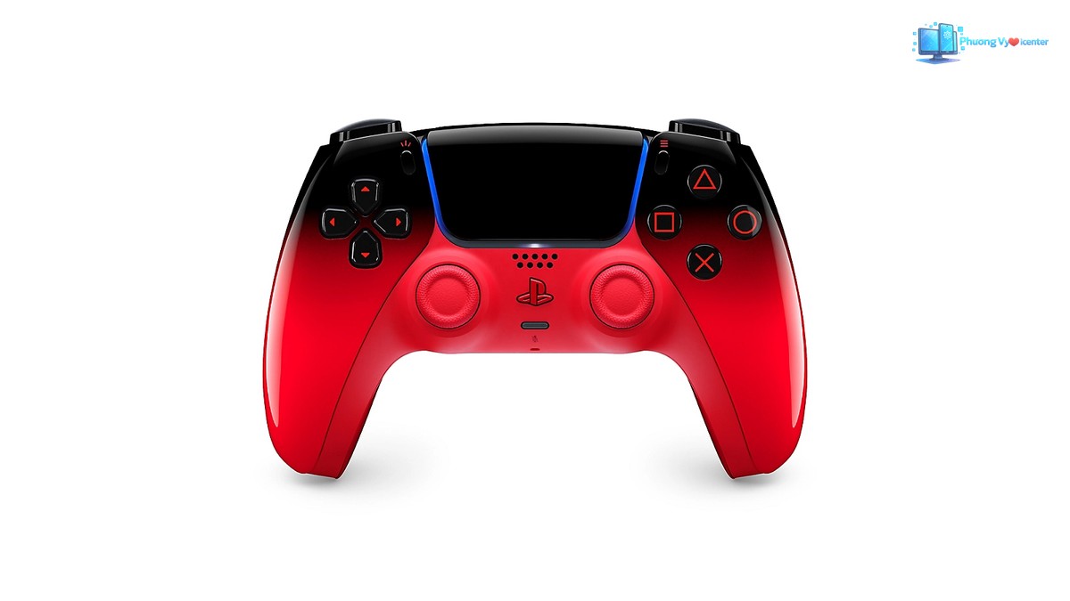 Techno Red DualSense controller front