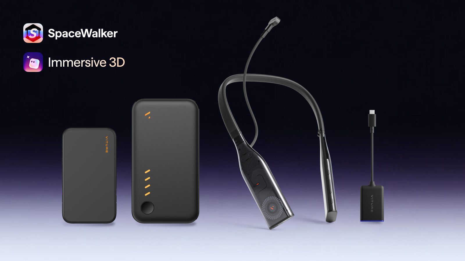 Hệ sinh thái VITURE gồm SpaceWalker, Immersive 3D, dock và Pro Neckband