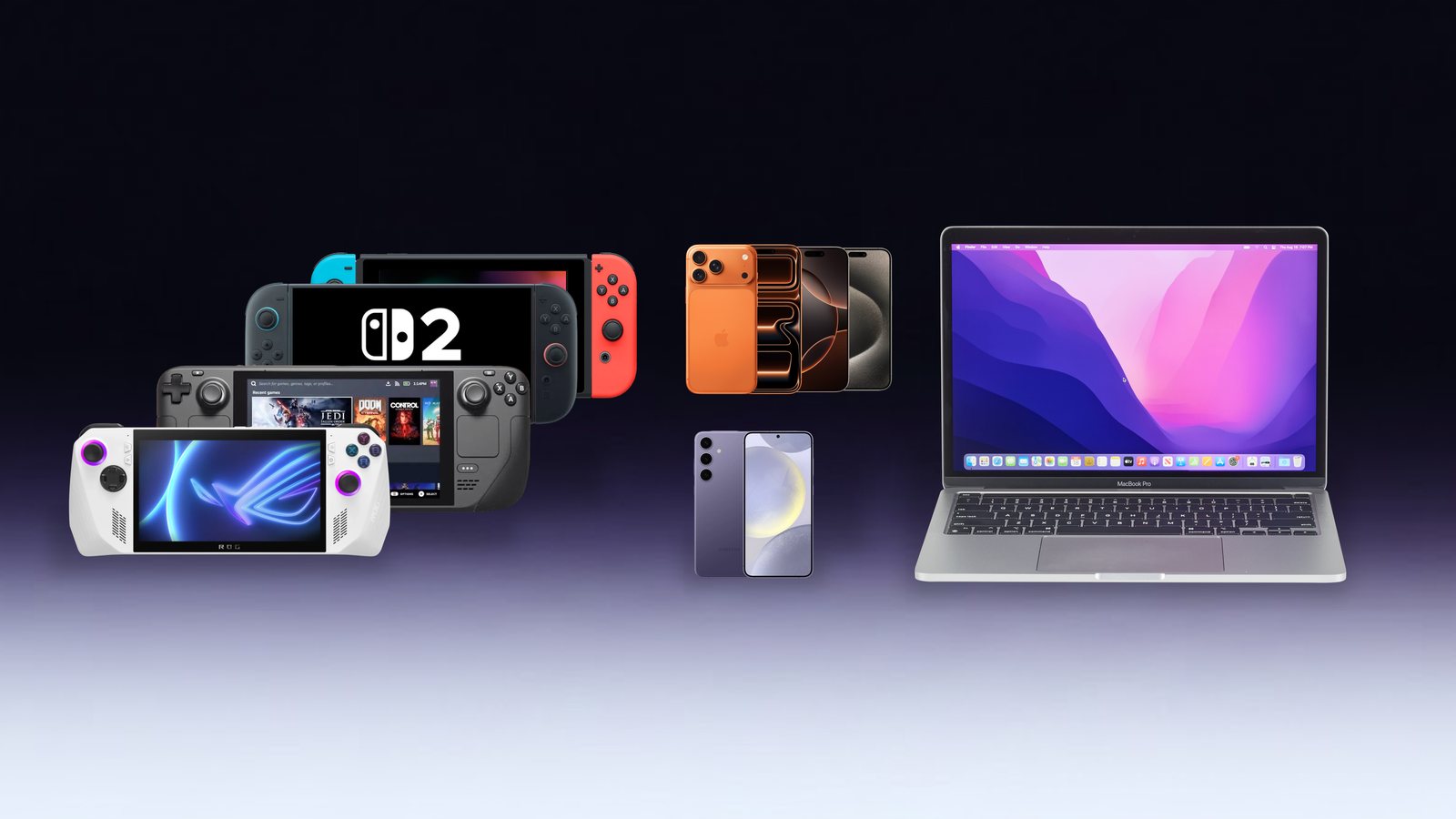 Thiết bị dùng được với VITURE Luma Ultra: Switch 2, Steam Deck, ROG Ally, iPhone, điện thoại Android, MacBook