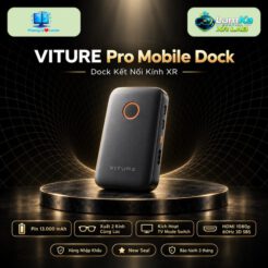 Viture Mobile Dock Pro trên đế tròn với phông nền công nghệ