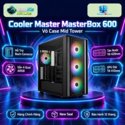 Vỏ case Cooler Master MasterBox 600 trên đế tròn với nền công nghệ
