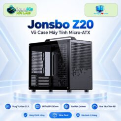 Vỏ case Jonsbo Z20 Black trên đế tròn với nền công nghệ