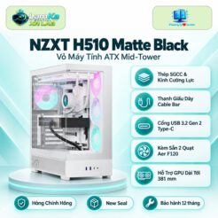 Vỏ case NZXT H510 Matte Black trên đế tròn với nền công nghệ