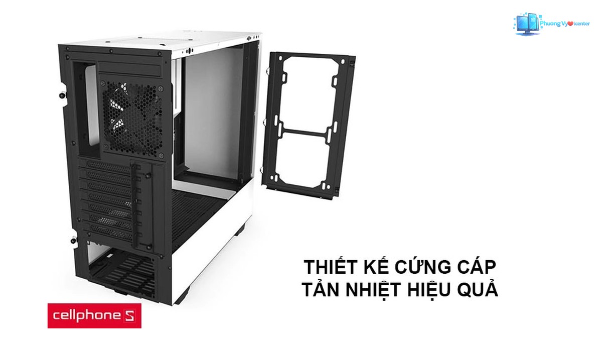NZXT H510 trong hình minh họa thiết kế và bố trí tản nhiệt