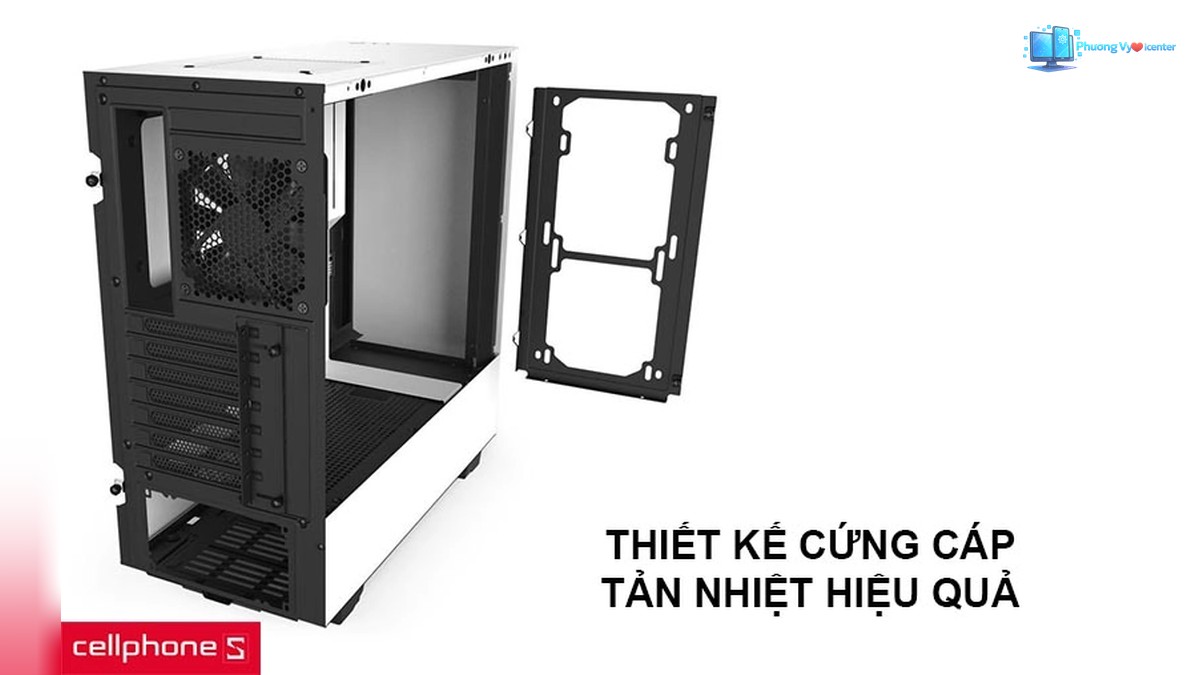 NZXT H510 trong hình minh họa thiết kế và bố trí tản nhiệt