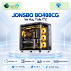 Vỏ case Jonsbo BO400CG trên đế tròn với nền công nghệ