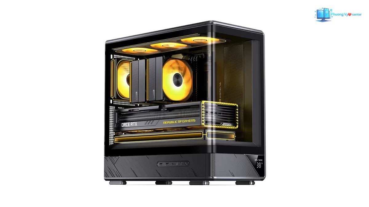 Vỏ máy tính Jonsbo D200 Black dùng cho cấu hình Micro-ATX