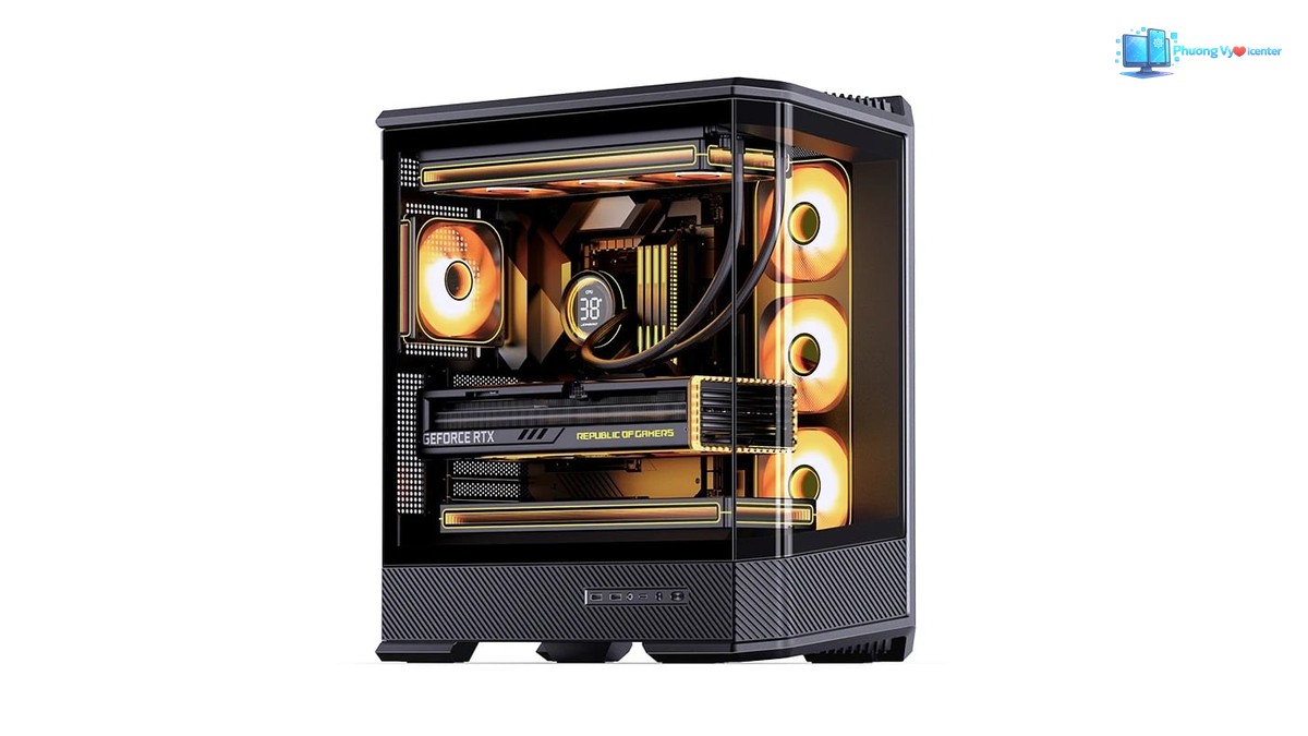 Vỏ máy tính Jonsbo D400 Black màu đen