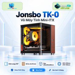 Vỏ case Jonsbo TK-0 trên đế tròn với nền công nghệ