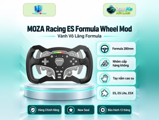 Vành vô lăng MOZA ES Formula Wheel Mod trên đế tròn với nền công nghệ