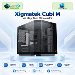 Vỏ case Xigmatek Cubi M trên đế tròn, nổi bật giữa nền công nghệ